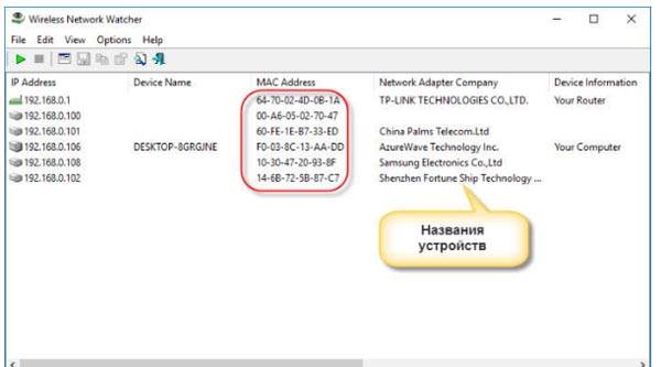 Наблюдатель за беспроводной сетью
