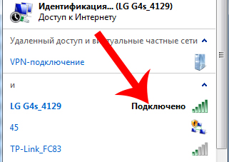 Список сетей Wi-Fi